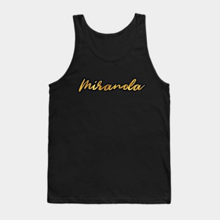 Miranda Name Hand Lettering in Faux Gold Letters Tank Top